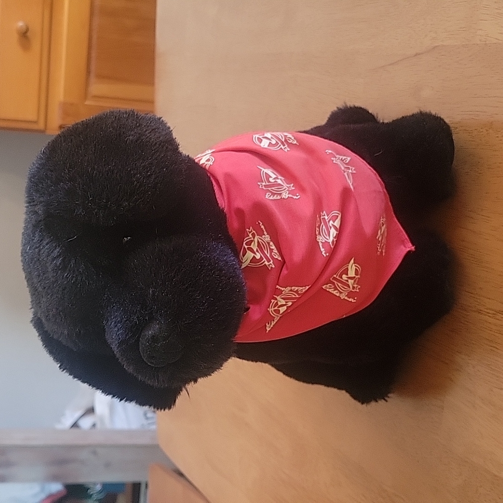 Eddie Bauer Vintage 1992 Gund Plush Black Dog Retreiver Lab with Bandana